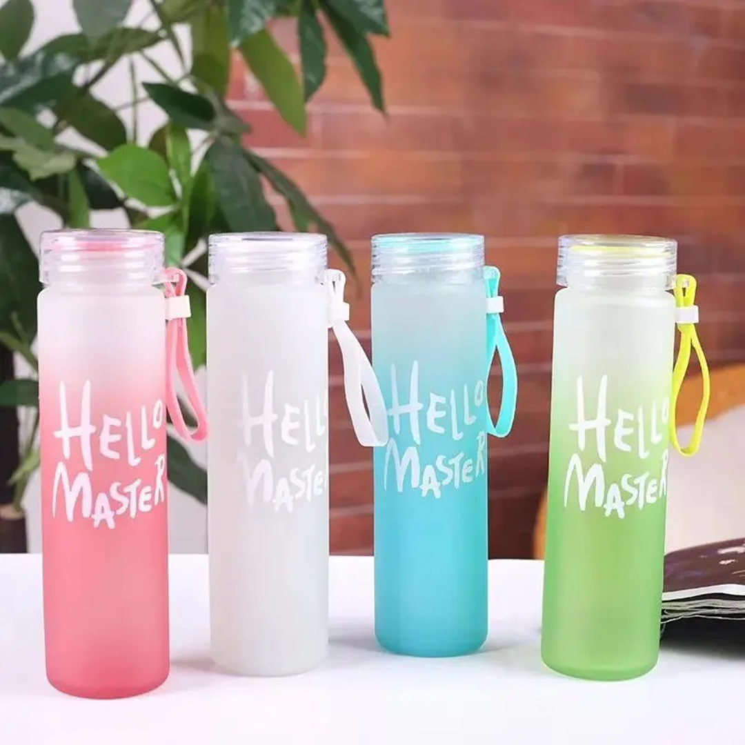 400ml Colorful Glass Water Bottles